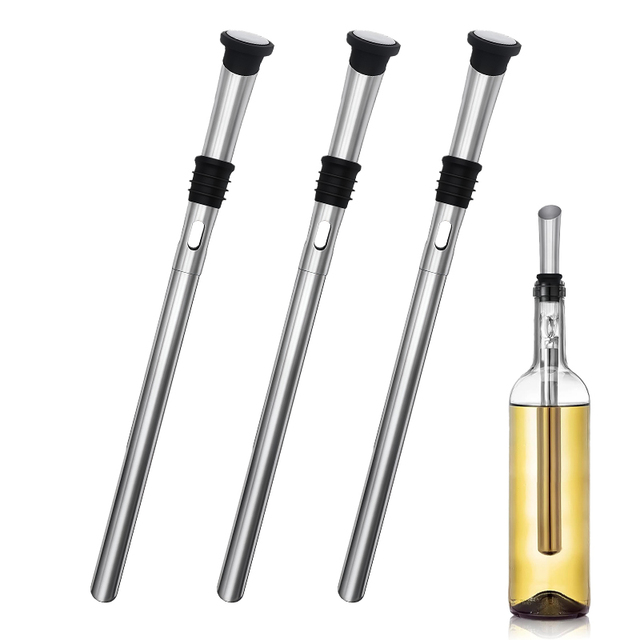 New Arrival Wine Chiller Stick 3-in-1 Stainless Steel Wine Bottle Cooler With Wine Aerator,Pourer Cooling Beer & Juice Beverages