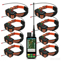 Traceur GPS professionnel ESEEK pour chiens : Système de surveillance en temps réel de la posture/vitesse pour 20 chiens (15 km VHF + double réseau 4G) (8 colliers)