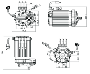 84V 18KW 102N.M 10000RPM 기어 모터 (고카트, 크로스 카트, 보트, ATV, UTV, 골프 카, 이모토 드 바투, 전기 포드, 전기 추진 장치용) - Product Image 4