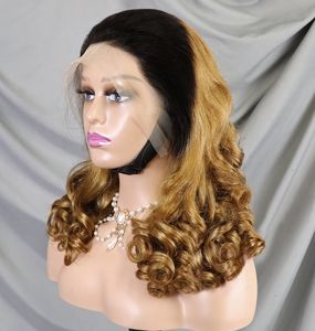 Vague lâche 13x4 Transparent Lace Front Bob Perruque Perruques de Cheveux Humains 300 <span class=keywords><strong>Dentisy</strong></span> Long Lâche Curl Wave Lace Frontal Bob Perruques Pour Les Femmes - Product Image 4