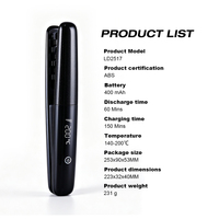 Lisseur de voyage populaire, mini, sans fil, rechargeable, revêtement céramique, chauffe rapide, finition cheveux soyeux et lisses