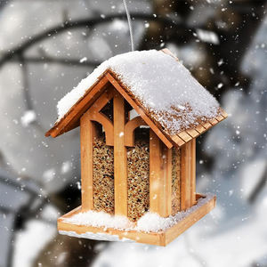 WDF Nouveau Style Vente Chaude Mangeoire Oiseaux jardin Bambou Perroquet En Bois Humming Fenêtre Cage À Oiseaux Mangeoire À Oiseaux - Product Image 5