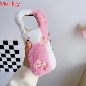 Custodia a farfalla di lusso per <span class=keywords><strong>iPhone</strong></span> 11 12 13 14 Pro Max X XR XS 6 7 8 14 Plus <span class=keywords><strong>5S</strong></span> 12Mini SE 3 custodia morbida in <span class=keywords><strong>Silicone</strong></span> morbido peluche - Product Image 6