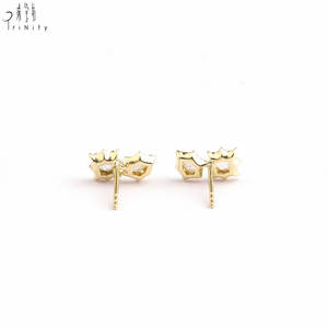 ต่างหูเพชรทรงแฟนซีสไตล์วินเทจโบราณคุณภาพสูง ทองคำแท้ 18K สีเหลือง ประดับเพชรธรรมชาติ สำหรับสุภาพสตรี สวมใส่ได้ทุกวัน - Product Image 3