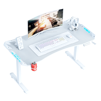 Bureau de jeu ergonomique réglable Beisijie, bureau d'ordinateur électrique RGB, bureau de jeu, table blanche