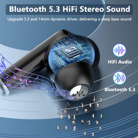 Écouteurs sans fil avec réduction de bruit ANC ENC, Bluetooth 5.3, pour le gaming, avec recharge sans fil, intra-auriculaires