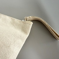 Pochette de maquillage en toile de coton naturel et jute, avec doublure en PE et dragonne, pour cosmétiques et soins de la peau bio, idéale pour le quotidien