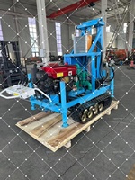 Mini-foreuse mobile pour puits d'eau artésienne, petite machine de forage motorisée avec pompe, profondeur max. 300m