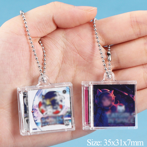 WEISHENG Mini Estuche de Plástico para CD, DIY, para Música de Ídolos, CD de Acrílico, Llavero de Regalo NFC, Dijes de Anime, Mini Álbum de CD con Cadena de Bolas - Product Image 2