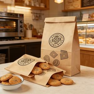 Bolsa <span class=keywords><strong>de</strong></span> Papel para Llevar Comida, Personalizada con Logotipo, Desechable, Hecha con Materiales Reciclados, para Papas Fritas, Hamburguesas, Comida Callejera, Bocadillos, Pan, Donas - Product Image 6