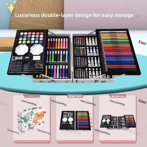YICHEN Set da Pittura 136 Pezzi in Scatola Regalo a Doppio Strato, Tema Mondo Animale, con Strumenti per <span class=keywords><strong>Disegno</strong></span> e Pennelli, per Compleanni/Feste - Product Image 4