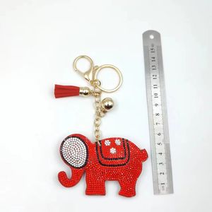 Promosyon kristal Rhinestone fil hayvan Charm kolye anahtarlık Metal zincir yüzük çanta asılı dekorasyon - Product Image 6