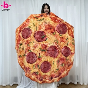 In Chuyển In Ấn Thăng Hoa Chăn Tùy Chỉnh BSCI Giấy Chứng Nhận Pizza Pattern Fleece Chăn Flannel Fleece Chăn - Product Image 3