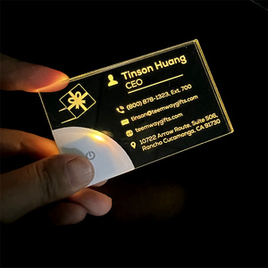 Luxury Laser Engraving LED Customized Acrylic Luminous <strong>Visiting</strong> Card Metal Blank NFC Business Card Wedding Card Light - Product Image 5