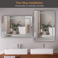 Miroir de salle de bain multifonctionnel moderne rectangle avec lumière LED