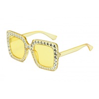 Lunettes de soleil unisexes rectangulaires à monture complète, protection UV400, style ciel étoilé, grand cadre plaqué diamant, style européen et américain, best-seller