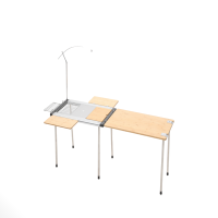 Table de camping en aluminium pliable, table de barbecue d'extérieur avec ensemble combiné d'extension de cadre à 3 unités