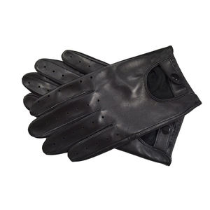 Gants de moto respirants pour homme, doux, unis, à doigts entiers, avec trous d'aération, fermeture à bouton-pression au poignet, pour la conduite quotidienne - Product Image 2
