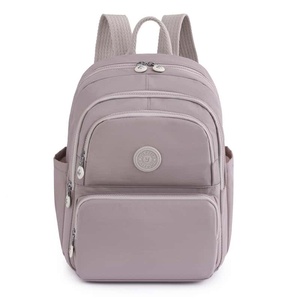 Casual Panelled Nylon <b>Backpack</b> 22L Waterproof Zipper Closure Unisex Daily Use Softback Air Cushion School Bag - Product Image 1