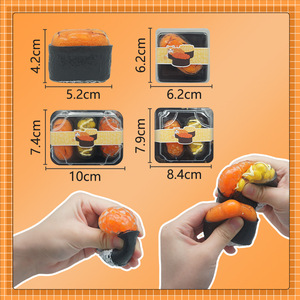 Sushi Kawaii, aliment japonais, jouet de décompression en TPR, simulation de sushi à pincer, jeu alimentaire, jouet anti-stress pour adultes - Product Image 5