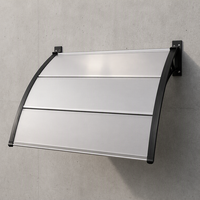Auvent moderne en polycarbonate à double jointure en aluminium, facile à installer, résistant aux intempéries, emballage compact pour livraison