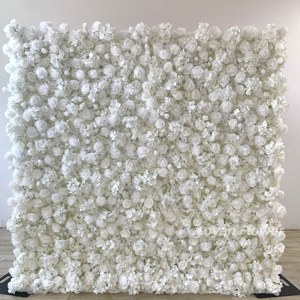 Sıcak satış 3d çiçek duvar arka planında yapay gül çiçekler duvar paneli çiçek duvar zemin 8ft X 8ft - Product Image 5