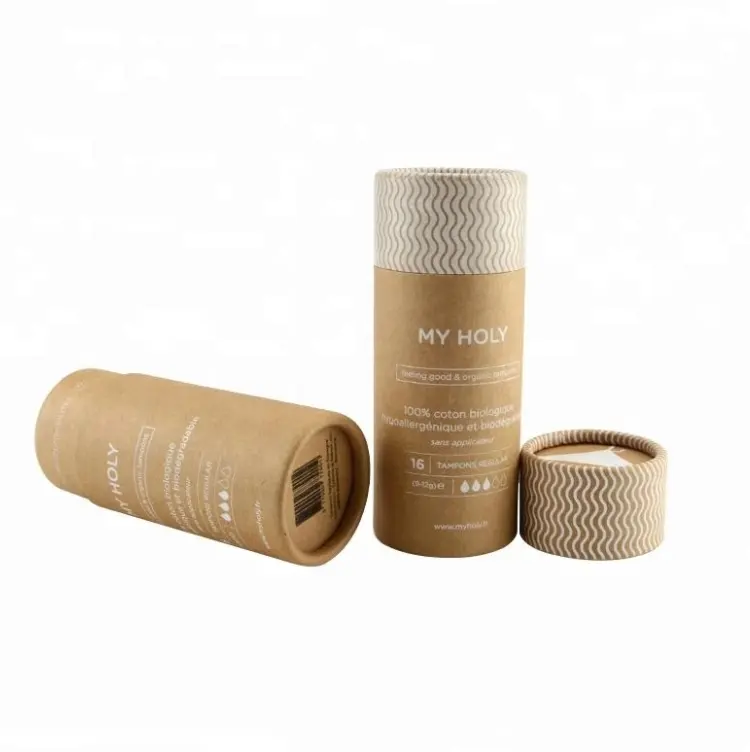 High quality customized recycled paper round container cardboard cylinder papertubes for skin care products packing