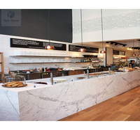 Comptoir de buffet de dîner d'hôtel en surface solide acrylique, moderne et contemporain, de style restaurant Michelin
