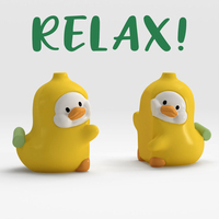 ROOGO Adorables Serre-livres en résine en forme de canard poire, écologiques, peints à la main, figurines de dessin animé, logo personnalisé, couleur, décoration de maison, bureau