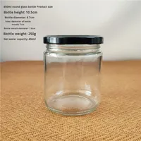 Bocal de conservation alimentaire en verre hermétique personnalisé en verre de haute qualité pour miel, épices, noix, beurre de cacahuète, cornichons, confiture, gelée, sucre, snacks et aliments pour animaux de compagnie, avec couvercle