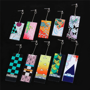 Nuovi <span class=keywords><strong>Orecchini</strong></span> Charm in Acrilico con Design <span class=keywords><strong>Anime</strong></span> di Kamado Tanjirou e Nezuko per Cosplay, Artigianato in Plastica - Product Image 2