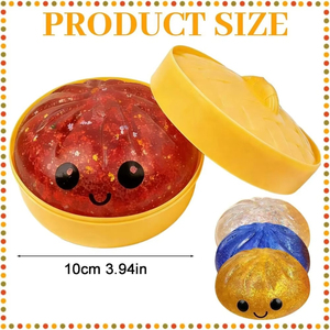 Glitter Dumplings Squishy Soft with Steamer Steamed Bun Squishy Pinch <b>Fidget</b> Slow Resilience Squeeze Decompression Dough - Product Image 6