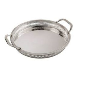 Bandeja para servir de hierro, de alta calidad, redonda, de Metal, para vajilla - Product Image 1