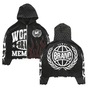 Sudadera con Capucha para Hombre, Logotipo Personalizado, Nuevo Modelo OEM, Tejido Transpirable, a la Moda, de Alta Calidad, Sudadera con Capucha Estampada Personalizada para Hombre - Product Image 1