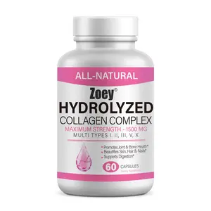Zoey <strong>Multi</strong> <strong>Collagen</strong> Peptides Capsules Hydrolyzed Pure Protein Powder <strong>Supplement</strong> Support for Hair Growth Skin &amp; Nails Anti-Aging - Product Image 1