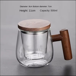 Prezzo all'ingrosso 500ml di vetro ispessito tre pezzi Set coperchio in legno <span class=keywords><strong>filtro</strong></span> <span class=keywords><strong>tazza</strong></span> <span class=keywords><strong>da</strong></span> tè <span class=keywords><strong>con</strong></span> manico - Product Image 5