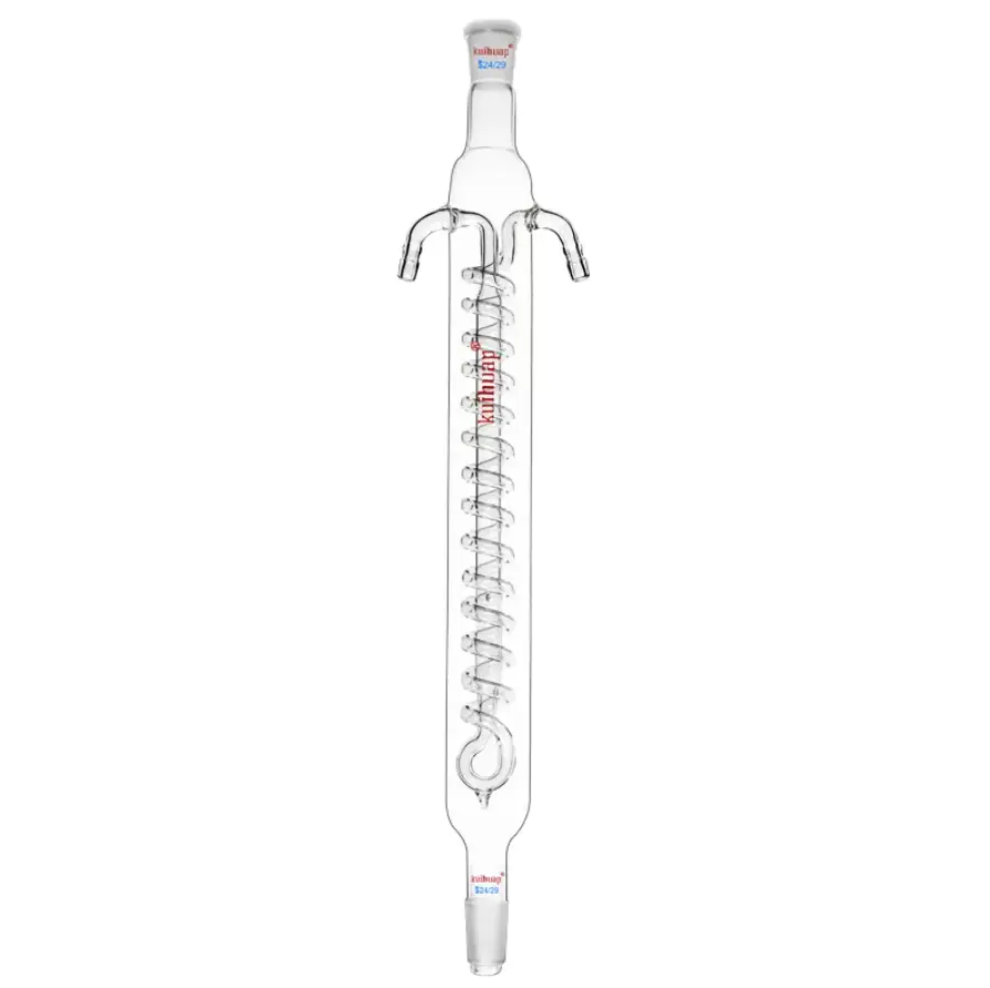 Лабораторная химическая спиральная внутренняя трубка со стеклянным рефлюксом, конденсаторная труба со стандартным наземным соединением