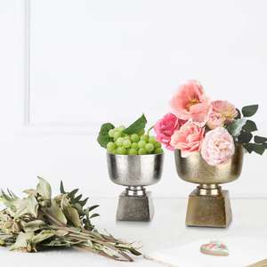 Accueil Hôtels et restaurants Pots de fleurs en aluminium en métal Vases pour mariage Bol de service en aluminium pour piédestal de fruits - Product Image 1