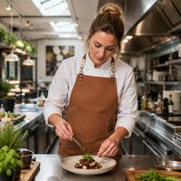 Tablier de cuisine personnalisé avec logo pour barista, serveur, chef, barman – Tablier en toile avec logo sur mesure