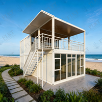 Maison conteneur pliable préfabriquée modulaire FLKT à déploiement rapide en 10 minutes, type villa