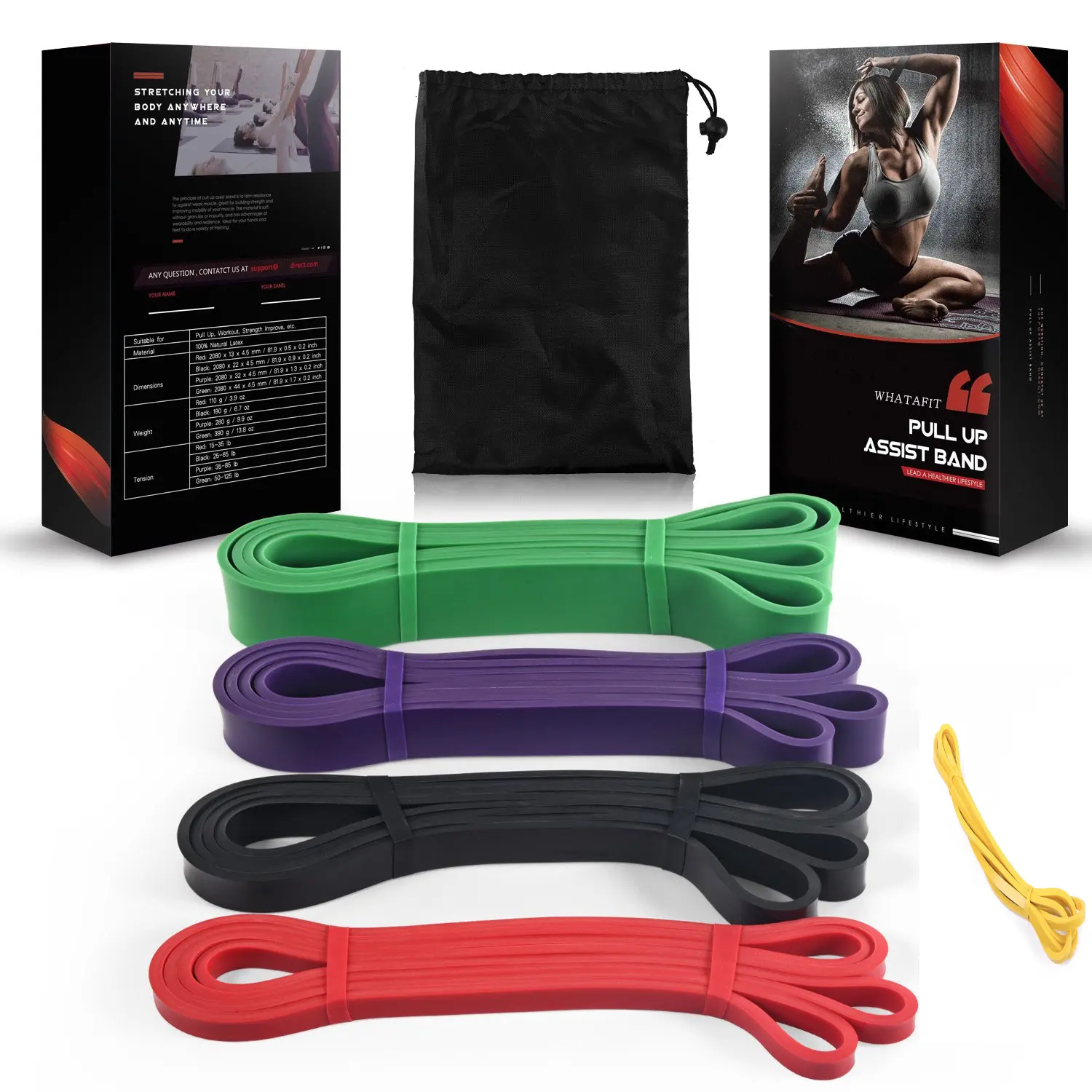 TPE Pull Up Assist Band Elastisches, langlebiges Stretching Yoga Fitness Power Resistance Band Set