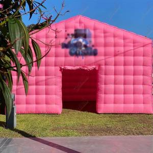 Zhenmei 26ft Portable Blow LED Light Disco Nightclub Cube Outdoor Event Rental Pink Oxford Cloth Tent para publicidad inflable - Product Image 6