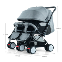 Poussettes multifonctions kinderwagen pour tout-petits jumeaux poussette double siège côte à côte