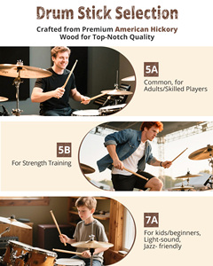 Baquetas MUSO Hickory 5A 5B 7A con Logotipo Personalizado, Precio de Fábrica, Accesorios para Instrumentos de Percusión - Product Image 6