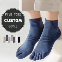 Cinq doigts Tube court chaussettes de sport décontractées pur coton respirant sueur absorbant odeur preuve anti-dérapant orteil fendu conception bas