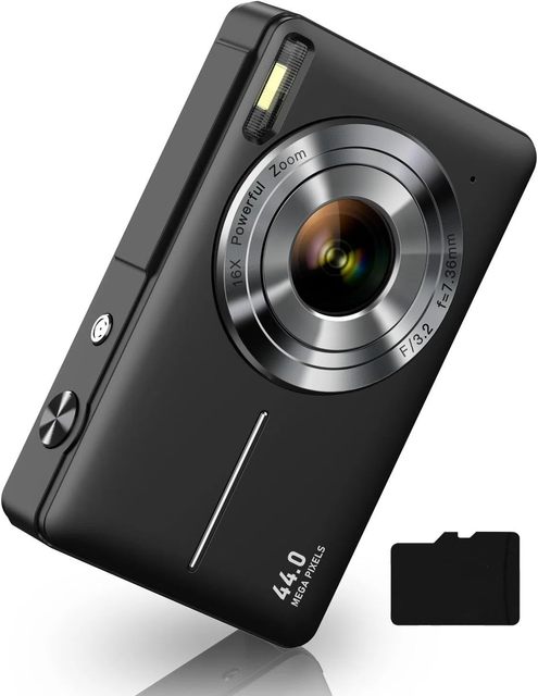 Digital Camera FHD 1080P Digital Point and Shoot Camera with 16X Zoom Anti Shake 32GB Card Compact Small Camera for Boys Girl