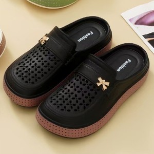 Sandalias de Mujer Tipo Zueco con Suela Gruesa, Transpirables, de EVA, con Diseño Calado y Bloques de Color, Estilo Casual - Product Image 4