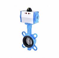 Vanne papillon pneumatique JIEXIN D671X-16C en acier moulé/SS304, type Wafer, joint souple EPDM, DN50-200, pour huile, gaz et eau, garantie 1 an