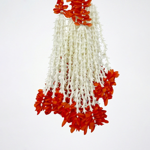 Artificial Orange Flower Garland with <b>White</b> Pearl Tassels Decorative <b>Hanging</b> Mala for Wedding Festival Temple Decor - Product Image 4
