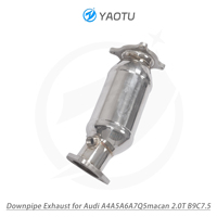 Collecteur d'échappement haute performance YT avec catalyseur 3 voies et finition brossée pour Audi A4 A5 A6 A7 Q5 B9 & Porsche Macan 2.0T 2018-2022